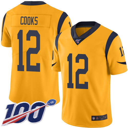 Los Angeles Rams Limited Gold Men Brandin Cooks Jersey NFL Football #12 100th Season Rush Vapor Untouchable